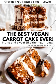 the best vegan carrot cake ever is made with gluten free and dairy free ingredients