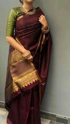 Saree Color Combinations, Handloom Silk Saree, Cotton Saree Blouse Designs, Indian Sari Dress, Pattu Saree Blouse Designs, Sari Dress, Saree Designs Party Wear