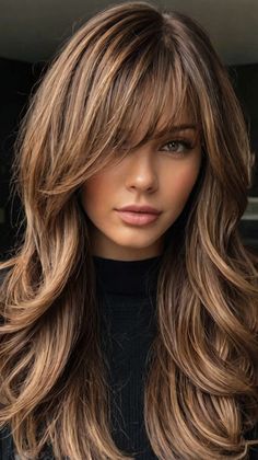 💖 Flaunt the Innovative Hair For Fall 2024 Layered Haircuts for Long Hair | Dreamy 👸 Long Soft Layers Haircut With Curtain Bangs, Brunette Layered Hair With Bangs, Layer Volume Haircut, Long Naturally Wavy Hair With Layers, Womens Long Layered Haircut, Layered Medium Bob Hairstyles, Layered Hair With Long Bangs, Layer Haircut With Curtain Bangs, Shaggy Cut Long Hair