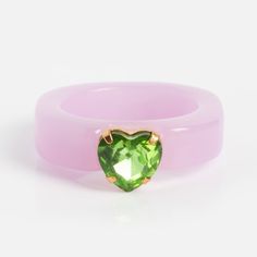 Green and Purple Resin Ring | Local Eclectic – local eclectic Trendy Rings For Valentine's Day Party, Trendy Party Rings For Valentine's Day, Trendy Heart-shaped Party Rings, Trendy Heart-shaped Rings For Party, Trendy Party Rings With Heart Shape, Trendy Green Rings For Party, Trendy Resin Jewelry For Valentine's Day, Playful Green Round Jewelry, Trendy Resin Ring