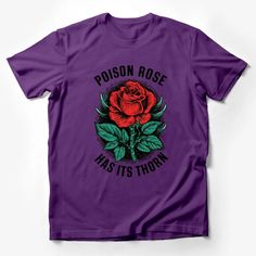 Poison Rose Has Its Thorn T-Shirt, Vintage Red Rose Graphic Tee, Floral Print Shirt, Botanical Garden Top, Gift for Gardeners Male T-Shirt Custom graphic T-Shirt.Customize your color Rose Graphic, Floral Print Shirt, Male T Shirt, Botanical Garden, Red Rose, Print Shirt, Botanical Gardens, Custom Shirts, Red Roses