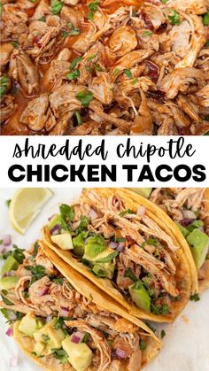 Deliciously smoky and simple to prepare, these shredded chipotle chicken tacos are the ultimate family favorite! Shredded Chicken Tacos Crockpot, Pollo Tacos