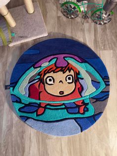 a rug with a cartoon character on it