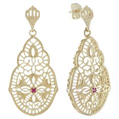 Add a delicate and unique aesthetic to your look with these filigree earrings by GEMMA FILIGREE. Our antique design gold filigree earrings equate to delicacy and light openwork, while maintains strength for everyday wear for a lifetime. The earring come with geometric cut-outs, beading and fine milgrain detail decorate the face of the earrings. A magnificent Art Deco style filigree ring you just won’t be able to stop looking at! CHARACTERISTICS Origin: Thailand Metal: Solid 9K Yellow Gold Earrin Stile Art, Gold Filigree Earrings, Custom Jewelry Box, Filigree Earrings, Estilo Art Deco, Gold Filigree, Filigree Ring, Yellow Gold Earring, Number 2