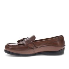 It’s no wonder these loafers are one of Dockers best sellers with their soft, genuine leather uppers and timeless design. These dress casual shoes are the perfect balance of style and comfort with a memory foam insole and flexible, durable outsole combined with leather sock linings, detail stitching, and classic tassel accent. A true staple in men’s fashion, these loafers are easy to pair with any outfit from dress slacks to jeans. Size Tip: Size down a 1/2 size from your normal size. Casual Tassel Loafers For Office With Moc Toe, Casual Moc Toe Tassel Loafers For Business Casual, Casual Tassel Loafers With Plain Toe For Office, Casual Slip-on Tassel Loafers For Business, Casual Tassel Loafers With Plain Toe For Business Casual, Casual Leather Moc Toe Tassel Loafers, Casual Leather Tassel Loafers With Moc Toe, Leather Tassel Loafers For Business Casual, Loafer Shoe