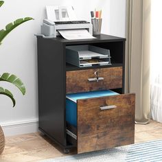 File Cabinet Modern File Cabinet, Home Study Rooms, Printer Cabinet, 2 Drawer File Cabinet, Printer Stand, Mobile File Cabinet, Office Supply Organization, Living Room Shelves, Room Shelves