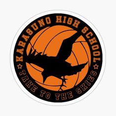 an orange and black sticker with the words, high school air force on it