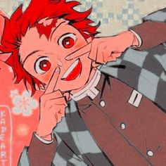 a man with red hair is making a funny face while holding his hand up to his mouth