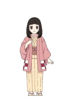 an anime character wearing a pink kimono