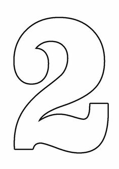 the number two is outlined in black and white, with an outline for each letter