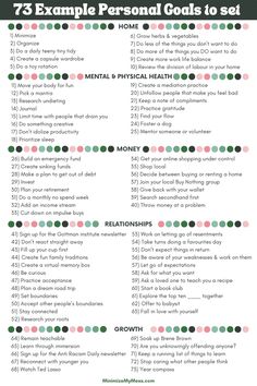 List of 80 Personal goal examples Personal Goals List, Goals To Set, Home Goals, Life Goals List, Goal Setting Printable, Growth Goals, Goal Examples, Goals Relationship, Losing 40 Pounds