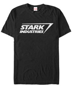 a black t - shirt with the words stark industries printed on it, in white