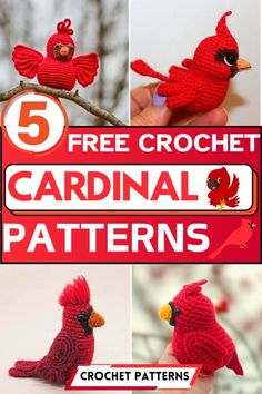 crocheted cardinal pattern for the 5 free crochet cardinal patterns and instructions