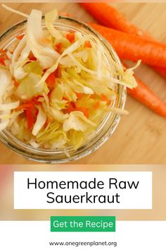 homemade raw sauerkraut in a jar with carrots and celery