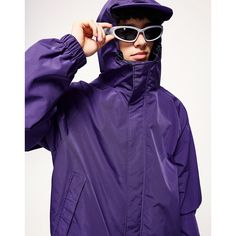 Purple Windproof Hooded Outdoor Jacket  Material: 100%Polyester  Material Function: Windproof, Size: S, M, L, XL, 2XL Color: Purple, Black, Army Green  Season: Spring, Autumn,   Occasion: Leisure, Outdoor, Daily, Vacation, Climbing, Hiking, Fishing Water Resistant Jacket, Black Army, Y2k Vibes, Purple Jacket, Y2k Jacket, Outdoor Jacket, Water Resistant Fabric, Shell Jacket, Coats And Jackets