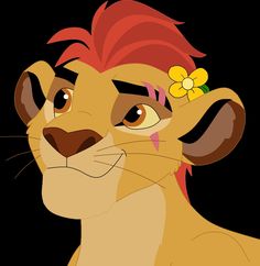 the lion king simba with a flower in his hair