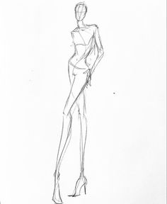 a drawing of a woman in high heels and tights, standing with her back to the camera