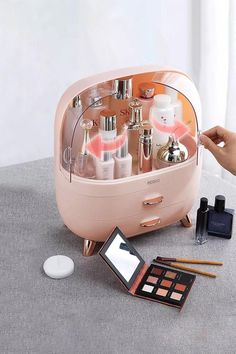 🌼【Practical and portable】This large makeup organizer is elegant and easily fits into any room decor. 🌼【Large Makeup Organize】This large-capacity portable skincare organizer is effortlessly organized for multiple projects so you're ready to go in style. Even tall bottles of skincare products are no problem. 🌼【Waterproof And Dustproof】 The ultra-large makeup organiser box can accommodate a large number of cosmetics and beauty products, allowing all items to be stored in an organized manner. The transparent cover provides dust and water resistance, keeping the internal items clean and tidy. 🌼【Versatile Usage:】It can be placed not only on a dressing table but also on a desk, in the bathroom, bedroom, office, countertop, cabinet, toilet, kitchen, and other places, making it very practical. Dressing Vanity, Skincare Organizer, Makeup Organiser, Countertop Cabinet, Makeup Storage Box, Skincare Organization, Organizer Storage, Makeup Gift, Organiser Box