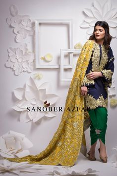 Tulip Shalwar Design, Maya Temple, Raw Silk Kurta, Fabric Illustration, Mehndi Function, Pakistani Party Wear Dresses, Tulip Pants, Shadi Dresses, Pakistani Formal Dresses