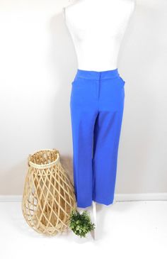 Vintage 90s Anne Klein Modern Royal Blue Pleated Solid Low Waist Pockets Suit Minimal Pants Trousers Slacks Bottoms Sz 4 Small by WearingMeOutVtg on Etsy Minimal Pants, Trousers Pants, Blue Solid, Low Waist, Pants Trousers, Anne Klein, Trousers Women