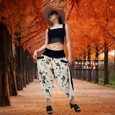 Samurai Pantscotton Unisex Harem Pantsninja Pantsaladdin - Etsy Thailand Ninja Pants, Black White, Aladdin, Dress Pants, Harem Pants, Thailand