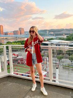 Cincinnati Reds Baseball Game Outfit, Reds Game Outfit Cincinnati, Reds Baseball Game Outfit, Cincinnati Reds Outfit Woman, Red Baseball Jersey Outfit, Jersey Baseball Outfit, Baseball Outfits For Women, Red Jersey Outfit, Baseball Outfit Women