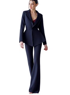 Please pay attention to suit measurements Pants total length is 115 cm or 45.2 inches (from waist to the bottom) Inseam length is 92 cm or 36.2 inches (from crotch to the bottom) Blazer length along the back 66 cm or 26 inches  Sleeve length is 62 cm or 24.4 inches 2-piece Womens Blazer Trouser Suit for office, business meetings, formal events and special occasions like civil wedding, elopement or birthday.  DETAILS -  flared pants -  side pockets -  slim fit   -  high rise -  blazer is buttoned Fitted Fall Suit Trousers, Office Suits With Fitted High-waisted Pants, Fitted Suits With High-waisted Pants For Office, Fitted Office Trouser Sets, Fitted High-waisted Pants Sets For Work, Fitted Formal Pantsuit With High-waisted Pants, Fitted High-waisted Pantsuit For Formal Occasions, Fitted Full-length Workwear Sets, Fitted Evening Trousers Sets