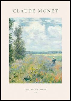 a painting of a person walking through a field