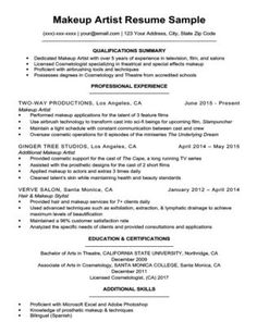 a professional resume for an artist is shown in this image, it shows the profile and description