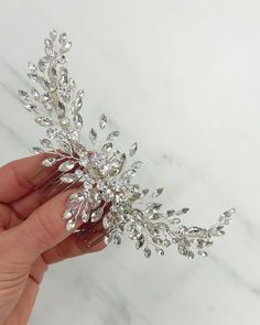 Anastasia Bridal Comb - Shop Wedding Hair Pieces | Dareth Colburn Anastasia Hair, Diamante Hair, Pearl Bridal Comb, Crystal Comb, Floral Comb, Wedding Clip, Metal Comb, Bridal Hair Clip, Clear Beads