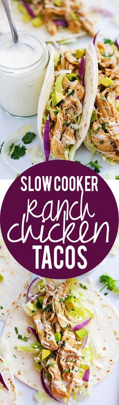 slow cooker ranch chicken tacos are the perfect appetizer for any party