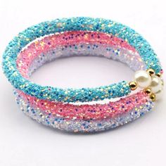 This Set Include A Blue, Pink And White Sequins Bracelets For That Princess In Your Life! Expandable Playful Pink Friendship Bracelets For Party, Playful Pink Friendship Bracelets For Parties, Blue Plastic Party Jewelry, Cute Blue Plastic Jewelry, Playful Blue Jewelry For Party, Pink Plastic Beaded Bracelets For Party, Cute Pink Friendship Bracelets For Party, Cute Blue Bracelets For Party, Adjustable Blue Plastic Stretch Bracelet