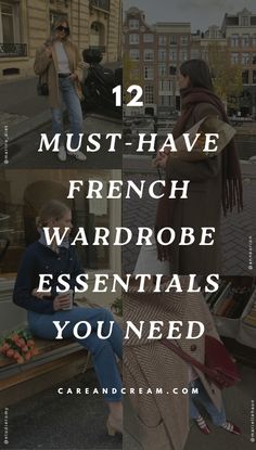 Discover the 12 French wardrobe essentials you need to nail that Parisian chic style! From wardrobe basics to staple clothing pieces, this French style guide will show you how to dress like a French woman. Elevate your closet with these must-have staples in French fashion! French Women Style Over 40 Summer, Classic Staple Wardrobe Pieces, Staple Clothing Pieces, French Style Parisian Chic, French Wardrobe Basics, Parisian Chic Outfits