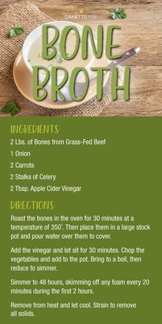 the brochure for bone broth