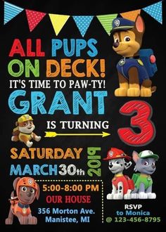 this is an image of paw patrol birthday party