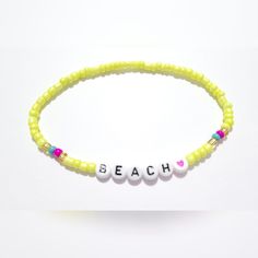 Anklet/Beach Vibes/Vacay Anklets/Stretchy/Boho/Colorful Beaded Anklets with Sayings/Mermaid Anklet One beautifully handcrafted beaded anklet. Great for casual wear or dressing up with. Also great gift idea for the holidays. Made with glass 6/0 seed beads. This is a stretch anklet so it should be very comfortable to wear on most ankle widths. Decorate your leg with R&R Wrist Candy Today =) ♥Our anklets are a standard 8 inches around. We use elastic string so they will give you a nice comforta Summer Bohemian Beaded Bracelets With Letter Beads, Trendy Beaded Bracelets For Beach Festival, Multicolor Beaded Anklets For Beach Season, Beachy Friendship Bracelets For Beach Festival, Summer Bohemian Friendship Bracelets With Letter Beads, Bohemian Summer Friendship Bracelets With Letter Beads, Bohemian Letter Beads Friendship Bracelets For Summer, Colorful Beaded Anklets For Beach Festival, Beaded Beachy Anklets For Beach Season