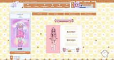 an image of a website page with anime characters on the front and back pages, as well as other items