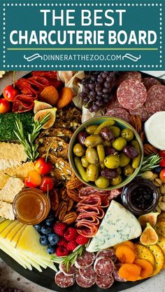 the best charcuterie board with different types of meats, cheeses and olives