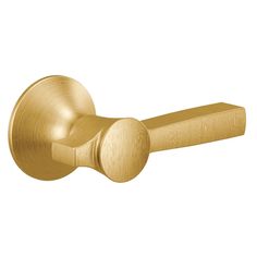 a brass door handle on a white background