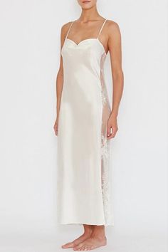 Sheer V-neck Slip Dress For Wedding Night, Night Dresses With Spaghetti Straps And Lace Trim, Spaghetti Strap Lace Trim Night Dresses, Sheer V-neck Slip Dress For Sleep, Spaghetti Strap Slip Dress With Delicate Lace, Wedding Night Satin Nightgown With Spaghetti Straps, Wedding Night Camisole, V-neck Delicate Lace Slip Dress For Wedding Night, Night Dresses With Delicate Lace And Spaghetti Straps