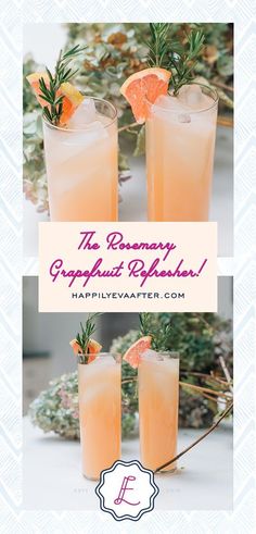 two glasses filled with orange juice and garnish