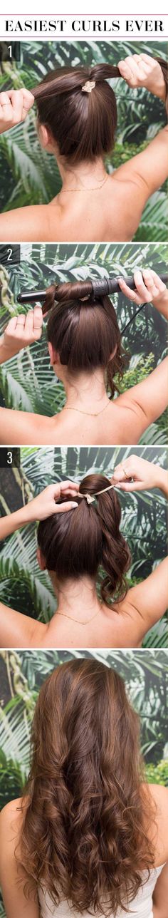 15 Super-Easy Hairstyles for Lazy Girls Who Can't Even Try this super-easy and beautiful look: easiest curls ever! #BobCutHairstyleWithBangs Hairstyles Lazy, Lazy Girl Hairstyles, Easy Curls, Super Easy Hairstyles, Face Girl, Lazy Girl, Hair Skin, Hair Dos, Curled Hairstyles