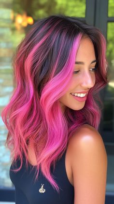 Add soft pink tips for a chic and trendy look that enhances tan skin. Visit our page for tips on achieving this subtle hue. Save this pin for tip inspiration! Tags: #SoftPinkTips #HairColor #TanSkin Pink Hair Streaks, Peekaboo Hair Colors, Pink Blonde, Pink Tips