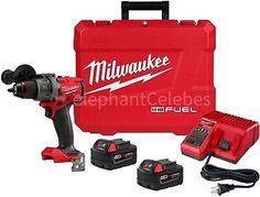 the milwaukee power drill is in its case and it's ready to be used