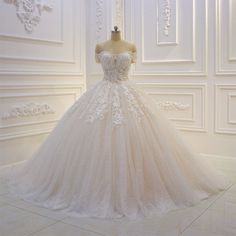 A luxury and princess ball gown wedding dress that will make you the noblest bride on your wedding day. featuring a fashion off-the-shoulder sleeve and luxury applique to finish off a gorgeous puffy wedding dress.


Tulle

Sweetheart Neckline
Off The Shoulder
Ball Gown

Applique
Floor Length

With Padding Wedding Dress Princess Ballgown, Cream Wedding Dress, Princess Ball Gowns Wedding Dress, Wedding Dress Princess, Puffy Wedding Dresses, Princess Ballgown, Fairy Wedding Dress, Floor Length Wedding Dress, Wedding Dress Sequin