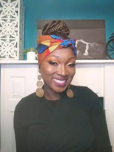 Enjoy owning any room you enter!  Kekere means petite in the Yoruba language.  The Kekere headwrap is the smallest handwrap we offer.  It is similar in size to a bandana.  The Kekere Headwrap makes for an exciting addition to your wardrobe.  Wearing one can take a simple silhouette from ordinary to extraordinary and even a bad hair day to a day full of compliments.  Each headwrap is handcrafted with care using authentic and high quality Ankara fabrics.  The vibrant color of these high quality fabrics do not run and can provide years of beauty.   Choose OTHER as your fabric choice if you would like me to contact you with additional print options. Our Ayaba headwraps are approximately 25" X 25".  This size is very versatile and can be styled in a variety of ways.  Because each wrap is made b Festival Headwrap Headband, Adjustable Bohemian Headwrap With Matching Headband, Bohemian Adjustable Headwrap With Matching Headband, Traditional Adjustable Headwrap Headband, Multicolor Headwrap With Matching Headband, Traditional One Size Headwrap Headband, Traditional One-size Headwrap, One Size Bandeau Headwrap With Matching Headband, Bohemian Bandana Print Headwrap