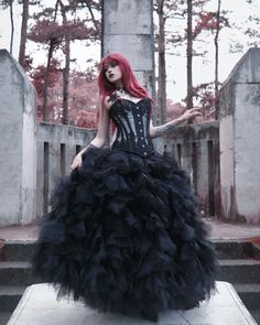 Black Gothic Wedding Dresses, Black Gothic Wedding Dress, Wedding Dresses Ruffles, Black Gothic Wedding, Gothic Wedding Dresses, Wedding Dress Ruffle, Black Wedding Dress Gothic