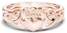 Ladies Rose Gold Claddagh Celtic Knot Ring Gold Celtic Rings, Claddagh Engagement Ring, Gents Wedding Rings, Silver Celtic Rings, Claddagh Ring Wedding, Traditional Wedding Rings, Gold Claddagh Ring, Silver Claddagh Ring, Celtic Engagement Rings