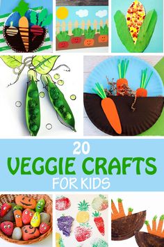 20 veggie crafts for kids to make with paper plates, carrots and other vegetables