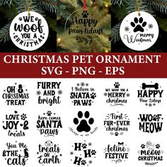 christmas pet ornament svg - png - eps